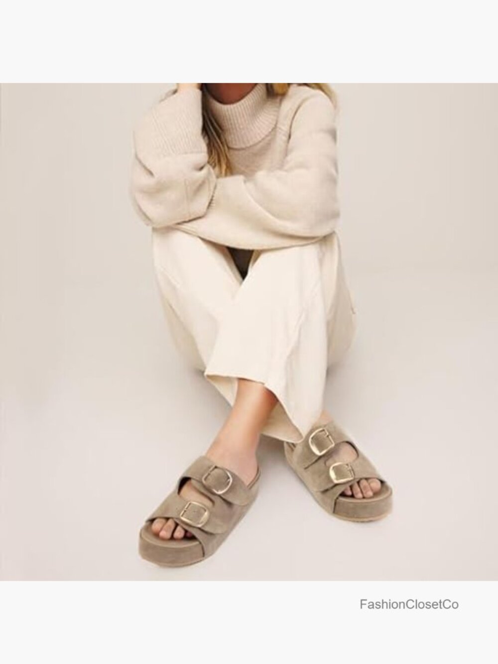 Woven Straw Crochet Platform Wedge Sandals with Adjustable Double Buckle Strap - Picture 2 of 7